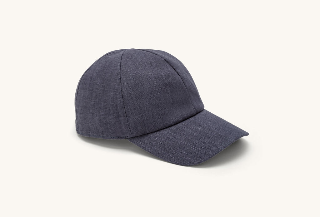 Linen Baseball Hat - Light Blue